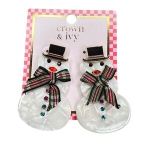 Crown & Ivy Festive Snowman Earrings